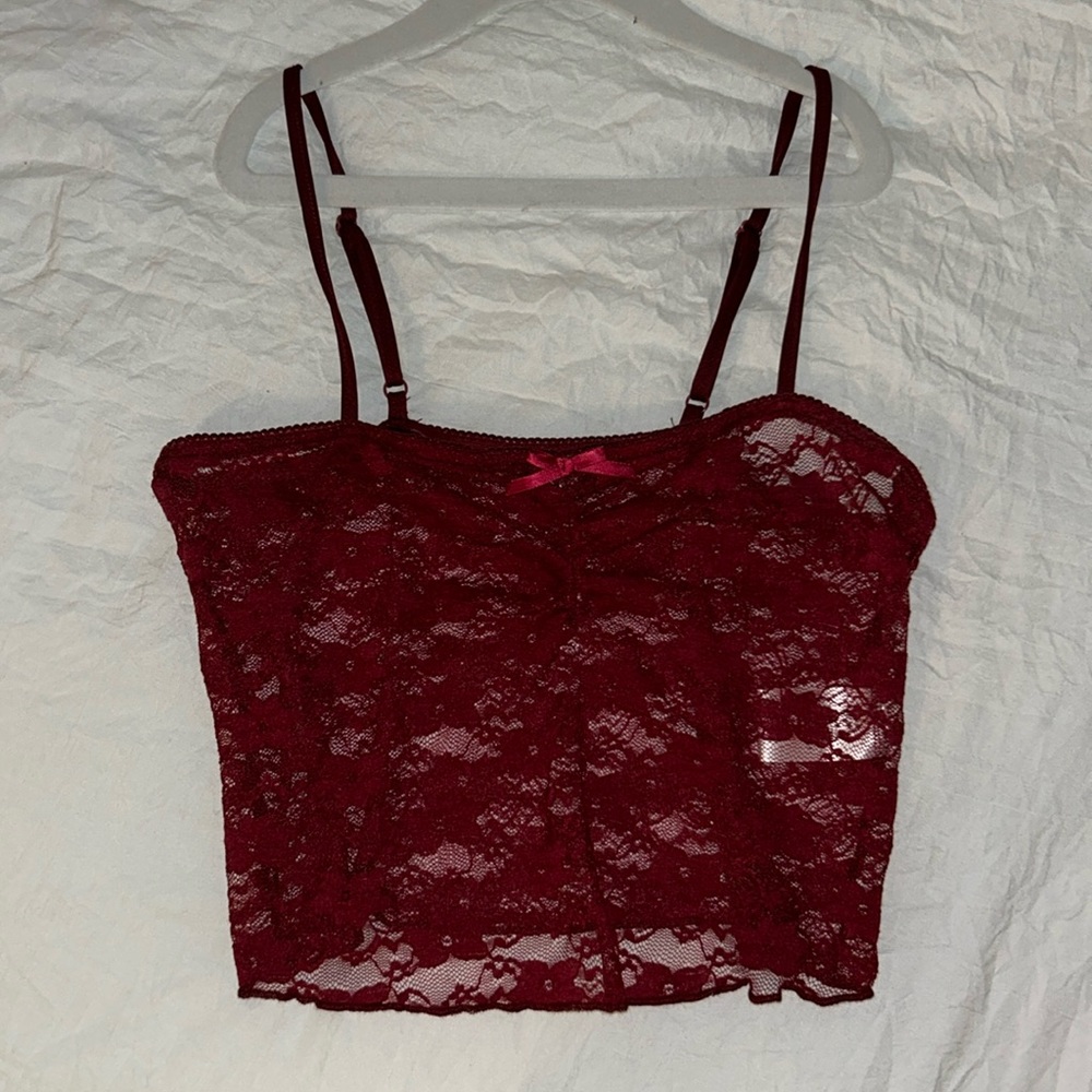 Red lace Motel tank top